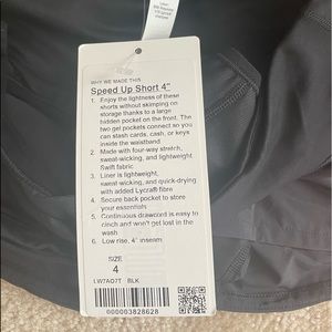 NWT Lululemon speed up shorts